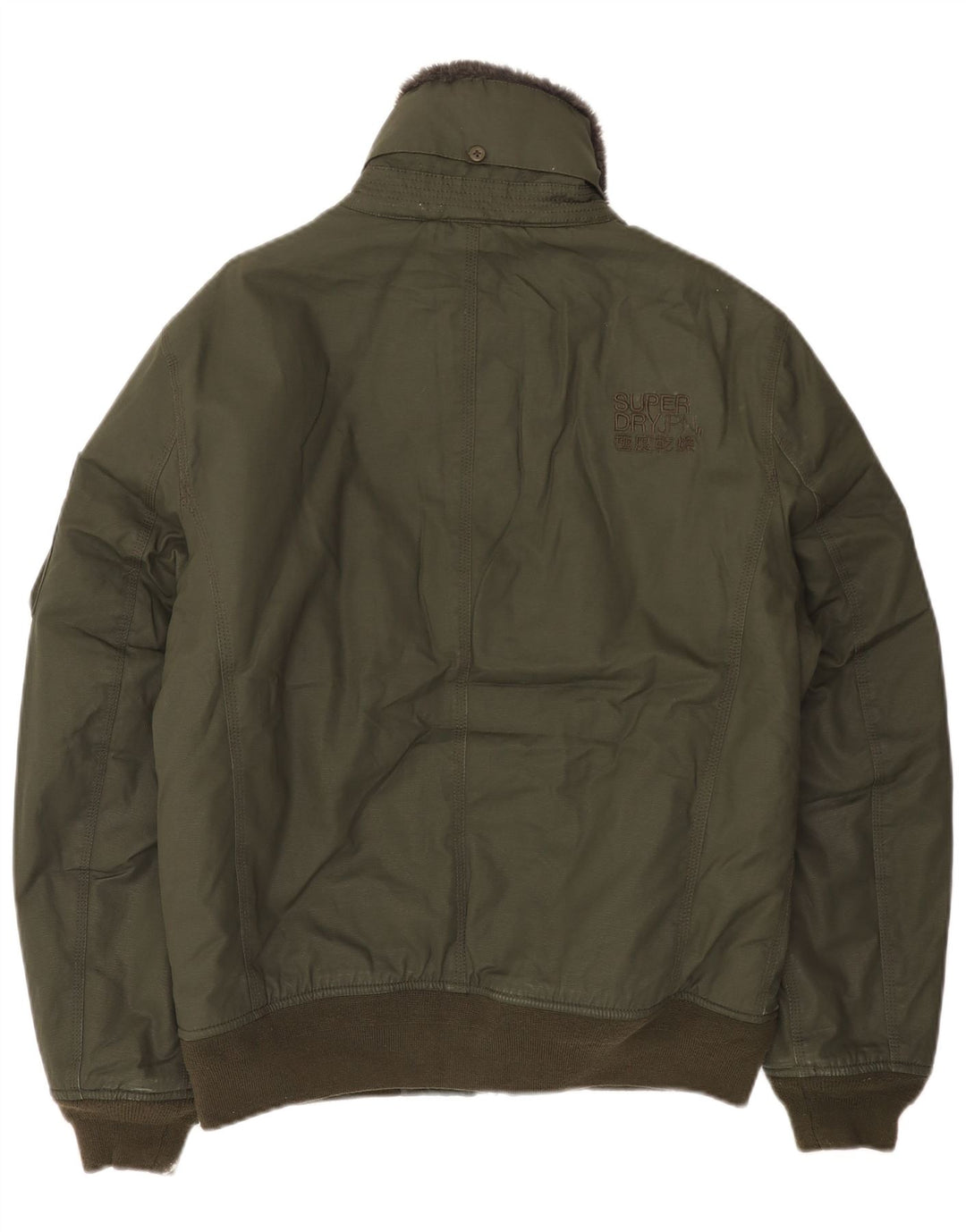 Męska wojskowa kurtka bomber Superdry z grafiką, UK 42 XL, khaki, poliester