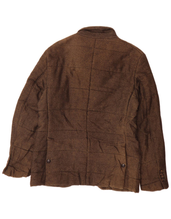Męska ocieplana kurtka Massimo Dutti EU 48 Średniobrązowa bawełniana w plamki