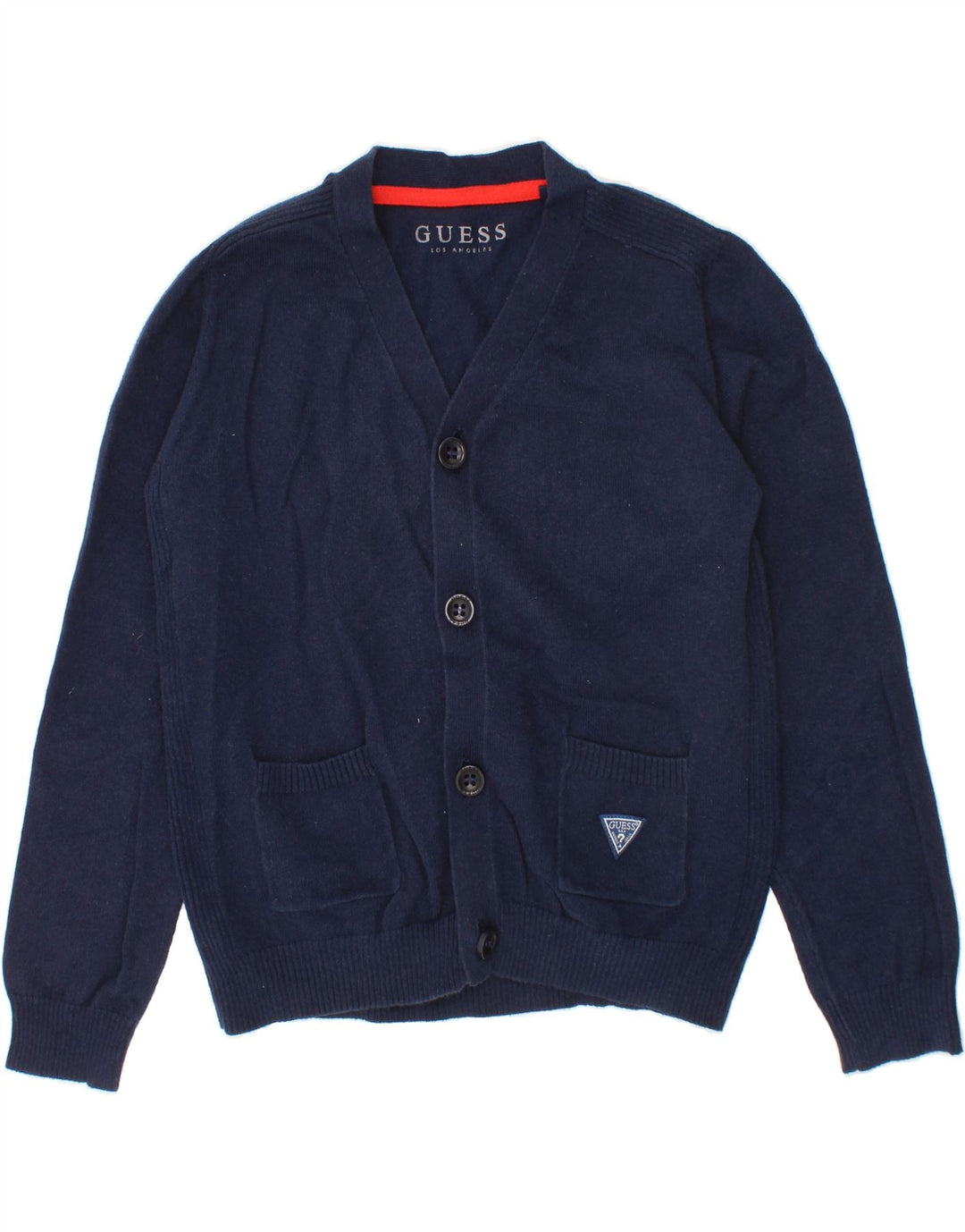 GUESS Boys Cardigan Sweater 5-6 Years Navy Blue Cotton Vintage Guess and Second-Hand Guess from Messina Hembry 