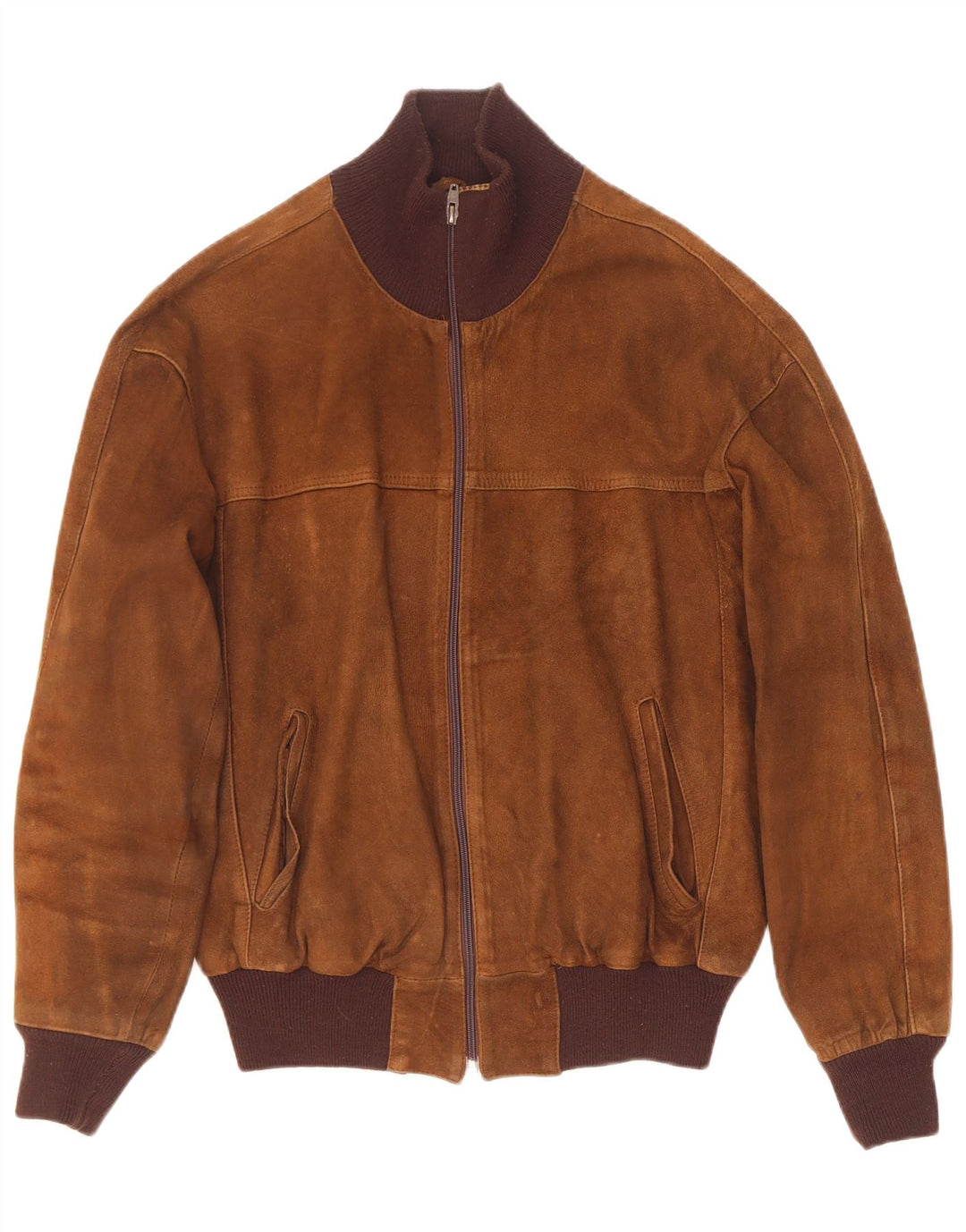 Męska zamszowa kurtka bomber w stylu vintage IT 50, duża brązowa