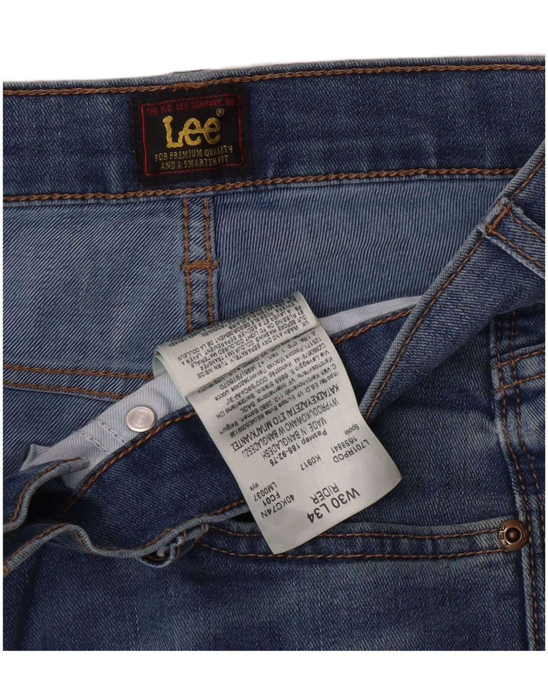 Damskie jeansy Lee Rider Slim W30 L34 Niebieskie, bawełniane