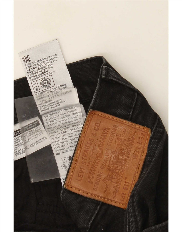 Męskie jeansy Levi's 511 Slim W31 L32 Czarna bawełna