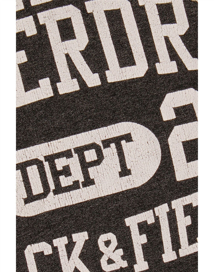 Męski sweter z kapturem i grafiką SUPERDRY, duży, szary, z blokami kolorów