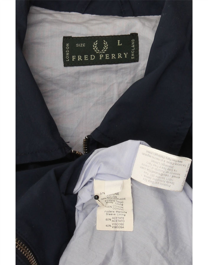 Męska kurtka bomberka FRED PERRY UK 40, duża, granatowa, bawełniana