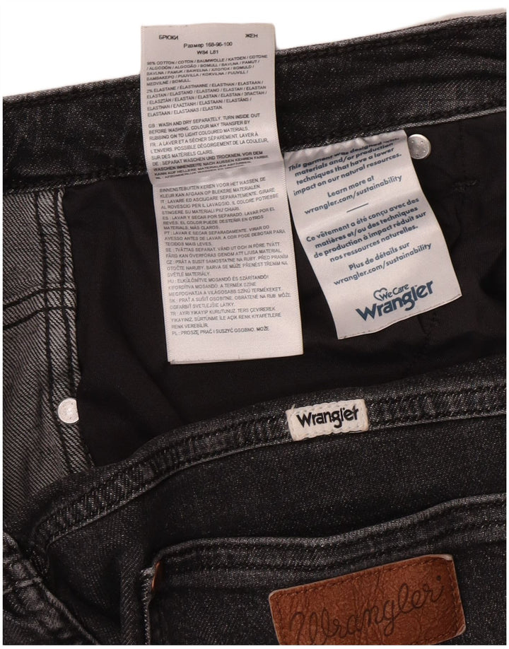 Męskie jeansy Wrangler Wild West Straight W33 L28 Szara bawełna