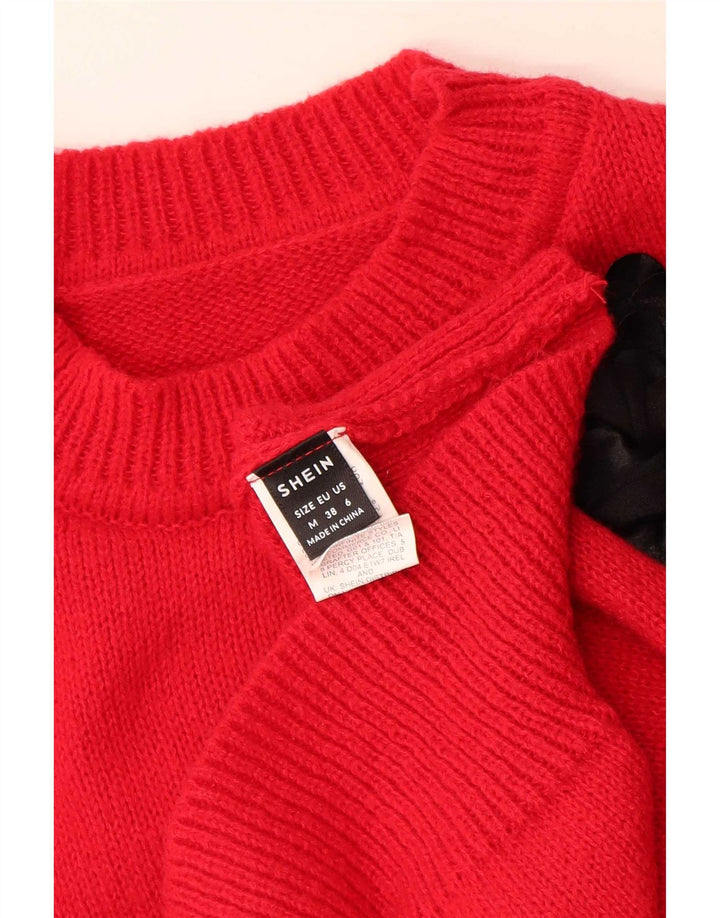 Shein Damski Sweter UK 14 Średni Czerwony Poliester