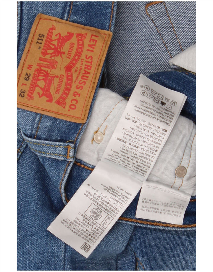 Męskie jeansy Levi's 511 Slim W29 L32 Niebieskie bawełniane