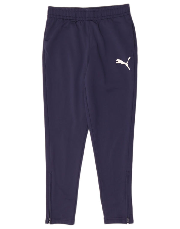 Puma Boys Tracksuit Trousers 9-10 Years Navy Blue Polyester
