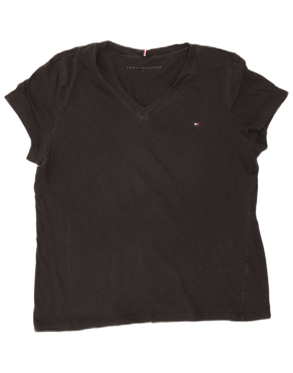 T-shirt damski Tommy Hilfiger Top UK 16, duży, czarny