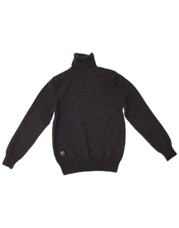 Sweter damski Blauer z wywijanym dekoltem UK 8, mała, szara wełna