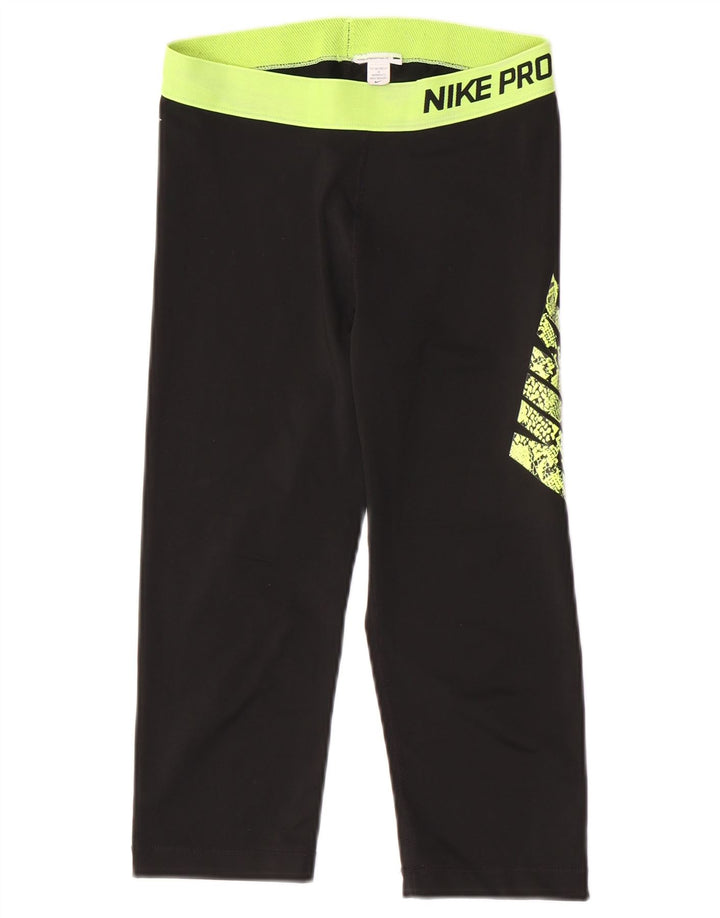 Damskie legginsy Nike Graphic Capri UK 12 w kolorze średniej czerni