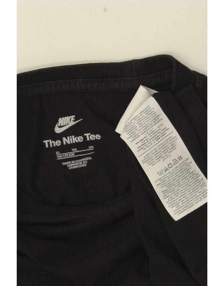 Chłopięca koszulka Nike z długim rękawem, 13-14 lat, XL, czarna, bawełniana
