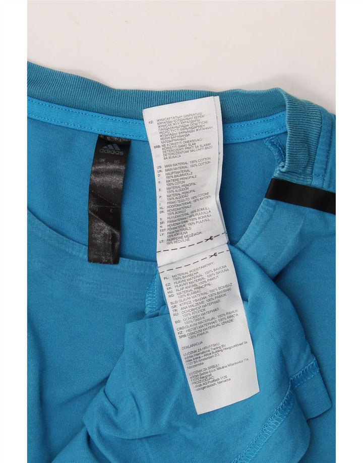 T-shirt męski ADIDAS, mały, niebieski, bawełniany