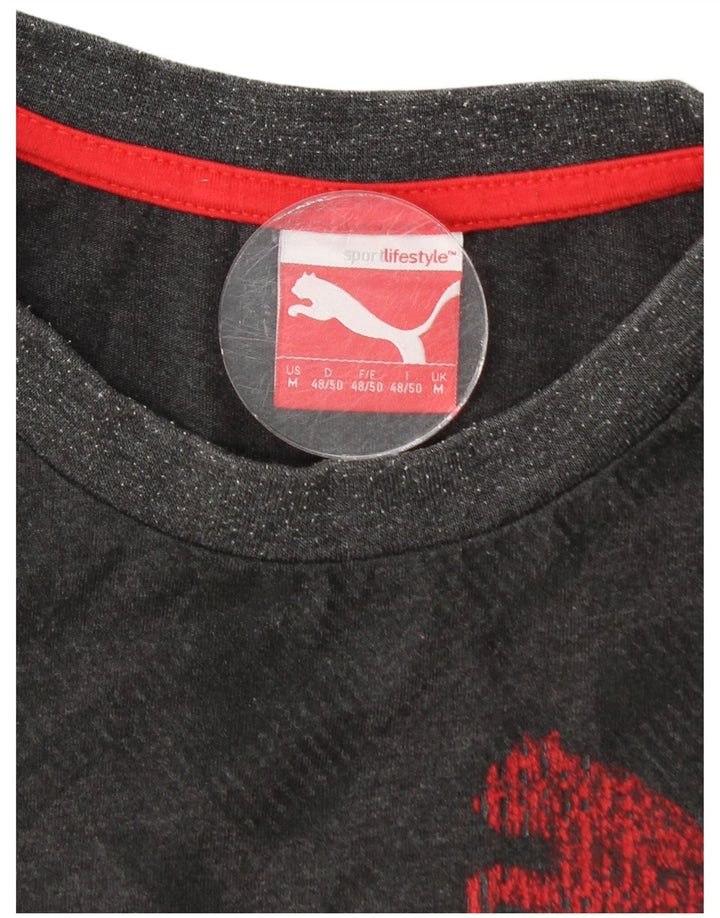 Męski T-shirt z grafiką PUMA, średni szary