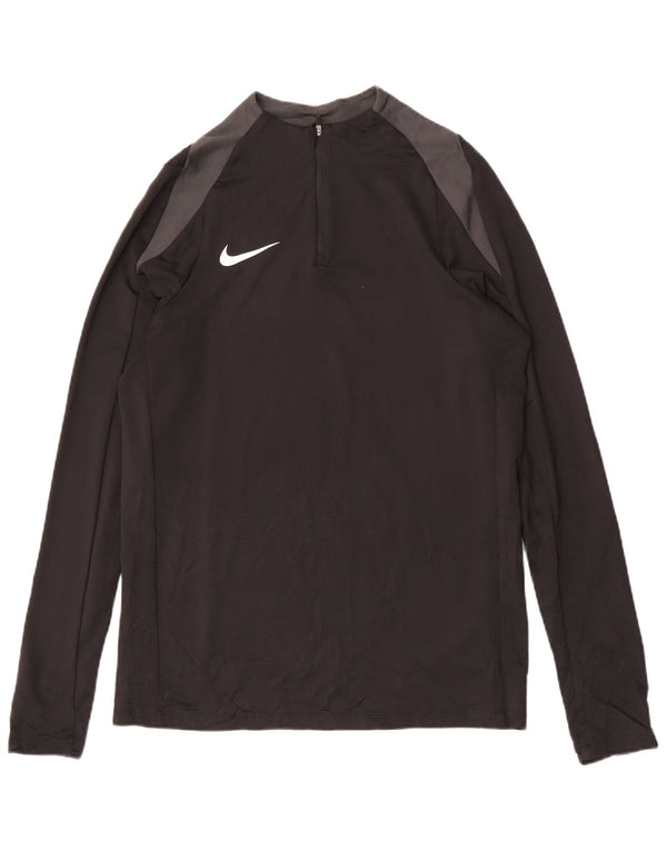 Męski dres NIKE Dri Fit z zamkiem błyskawicznym i zamkiem błyskawicznym w kolorze średniej czerni