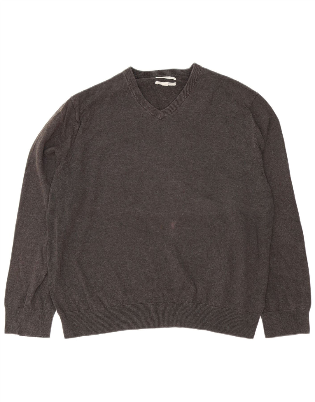MARKS & SPENCER Męski sweter z dekoltem w kształcie litery V, 2XL, szara bawełna
