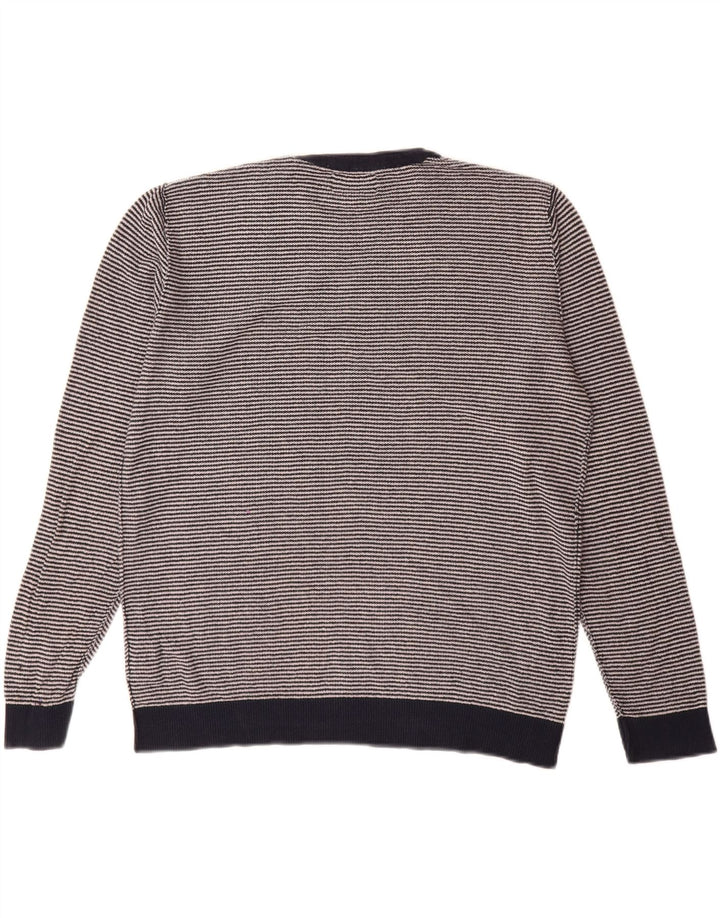 Męski sweter Jack & Jones z okrągłym dekoltem i dużymi granatowymi paskami