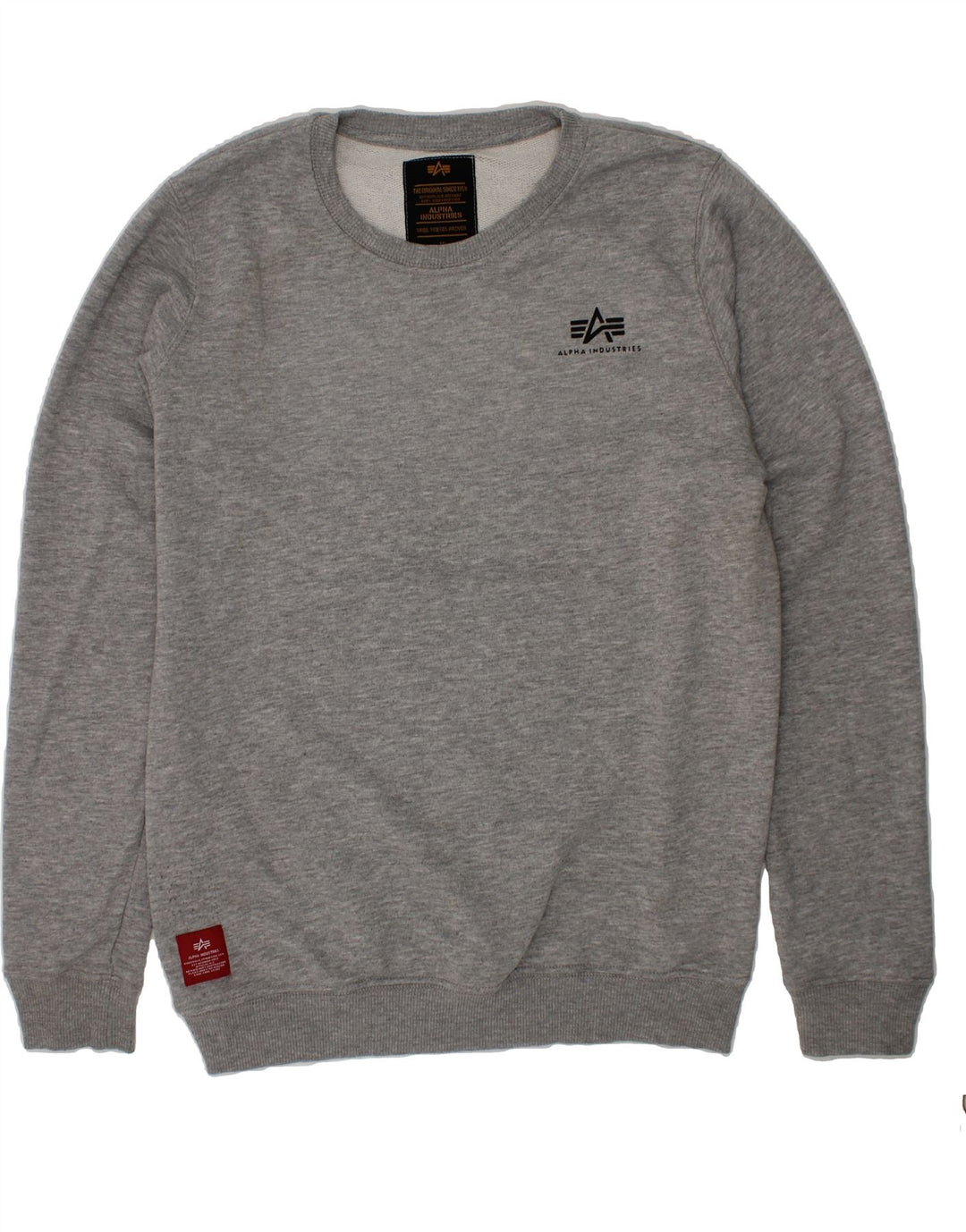 ALPHA INDUSTRIES Boys Sweatshirt Jumper 15-16 Years  Grey Cotton Vintage Alpha Industries and Second-Hand Alpha Industries from Messina Hembry 