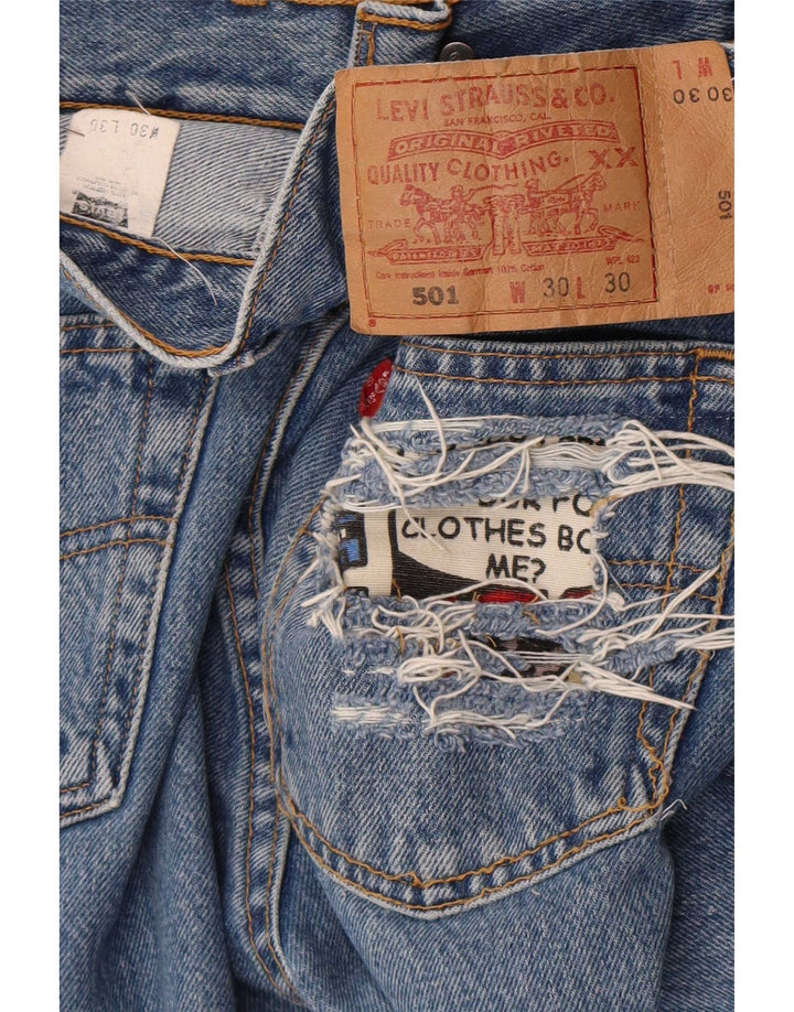 Damskie jeansy Levi's 501 w trudnej sytuacji W30 L30 Niebieska bawełna