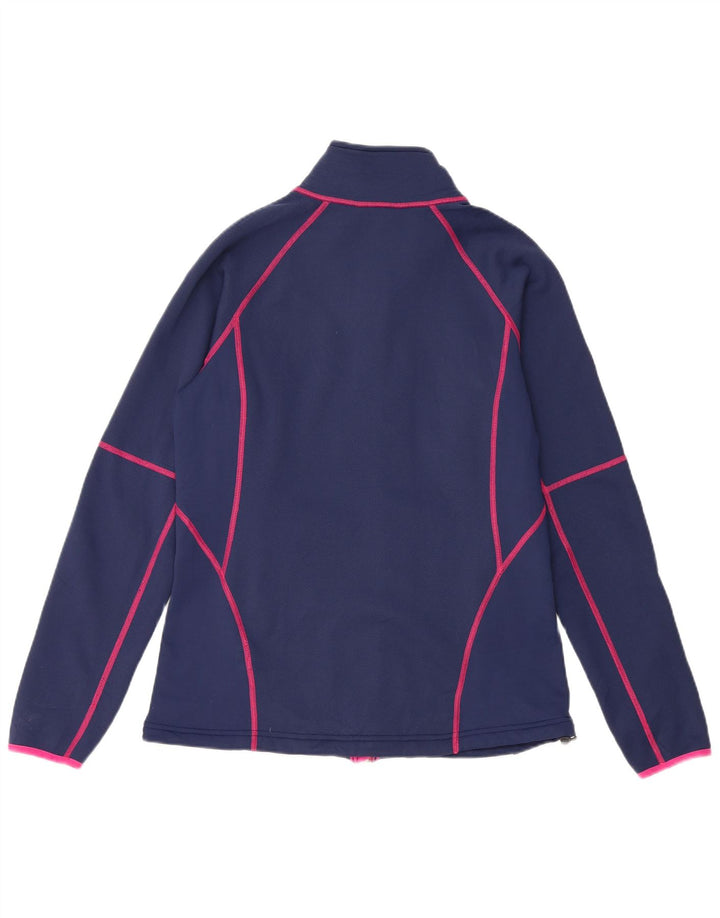 L.L.BEAN Womens Tracksuit Top Jacket UK 14 Medium Navy Blue Polyester