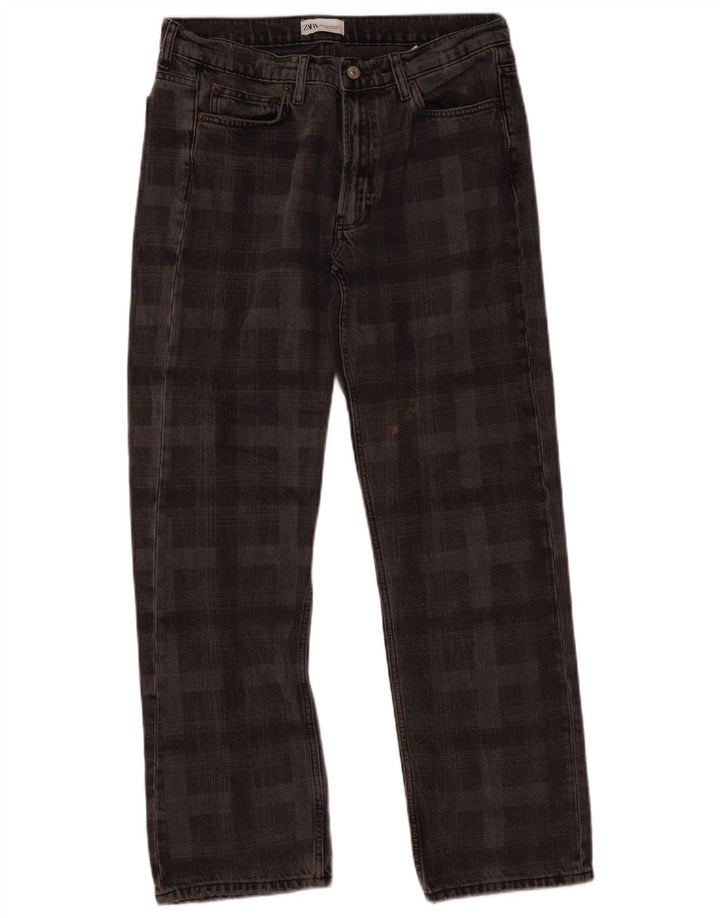 Dżinsy damskie Zara EU 42 Large W32 L30 Szara bawełniana krata