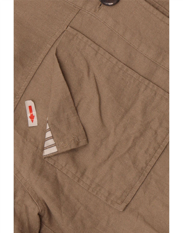 Damska kurtka bomberka Zara Oversize UK 10 Small, beżowa, lniana