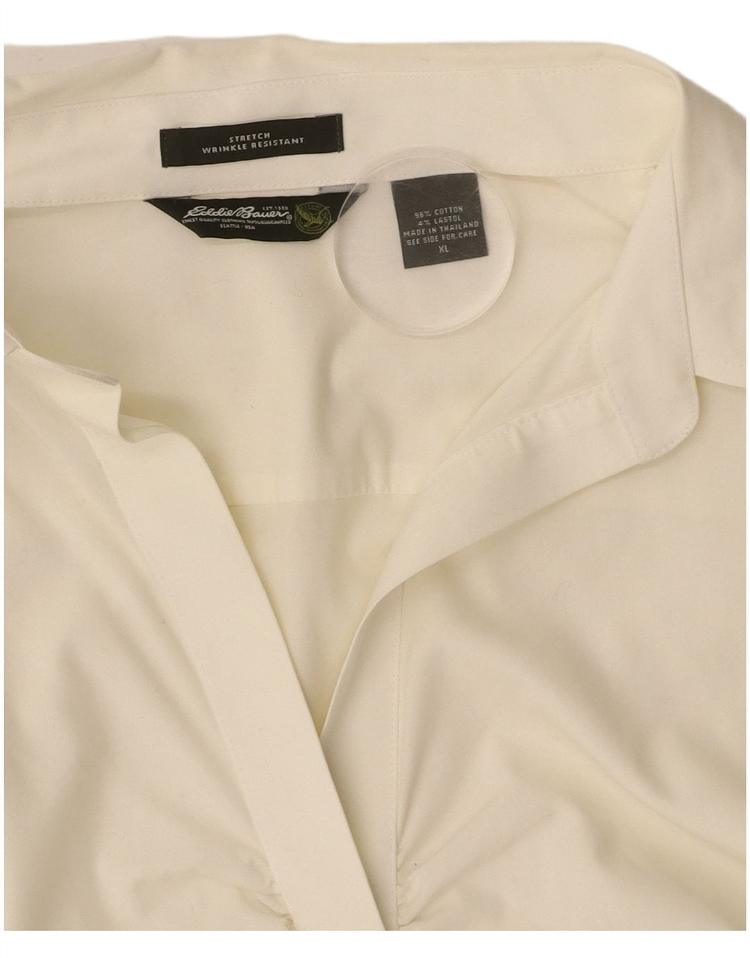 EDDIE BAUER Damska bluzka z rękawem 3/4, pulowerem, UK 18 XL, biała bawełna