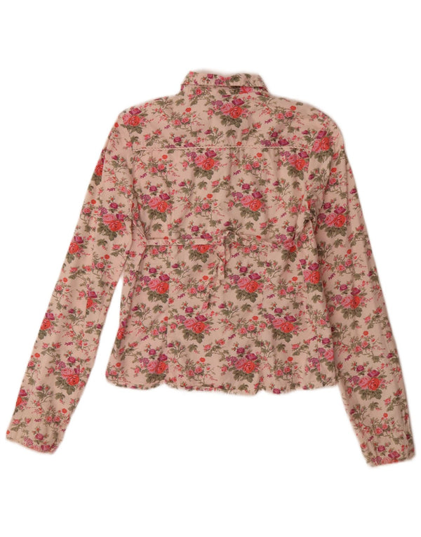 Koszula dziewczęca Benetton 11-12 lat XL, różowa, bawełniana w kwiaty