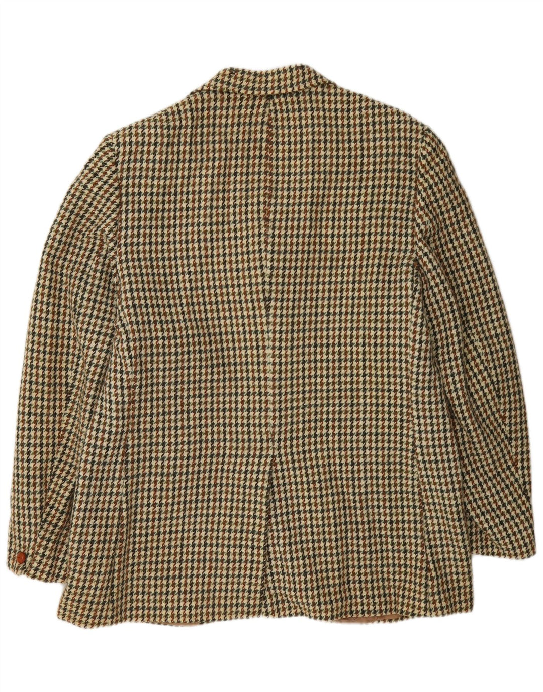 Męska długa marynarka Harris Tweed UK 38 Średnia zielona pepitka