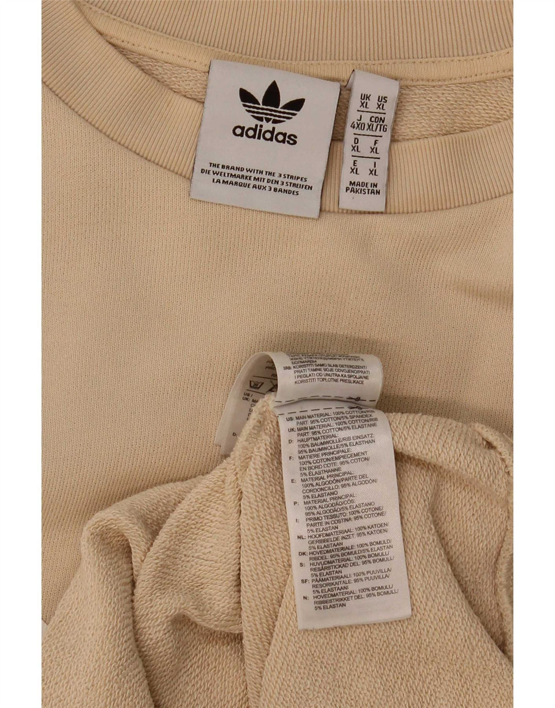 Adidas Męska bluza graficzna Jumper XL Beżowa bawełna