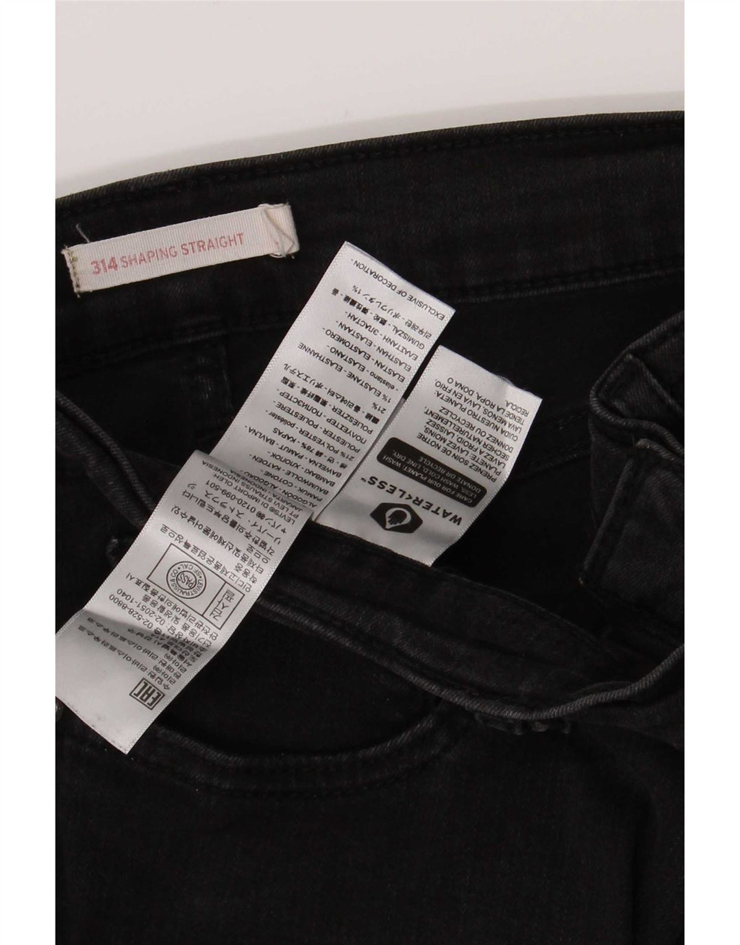 Damskie dżinsy Levi's 314 Shaping Straight W32 L30 Czarna bawełna