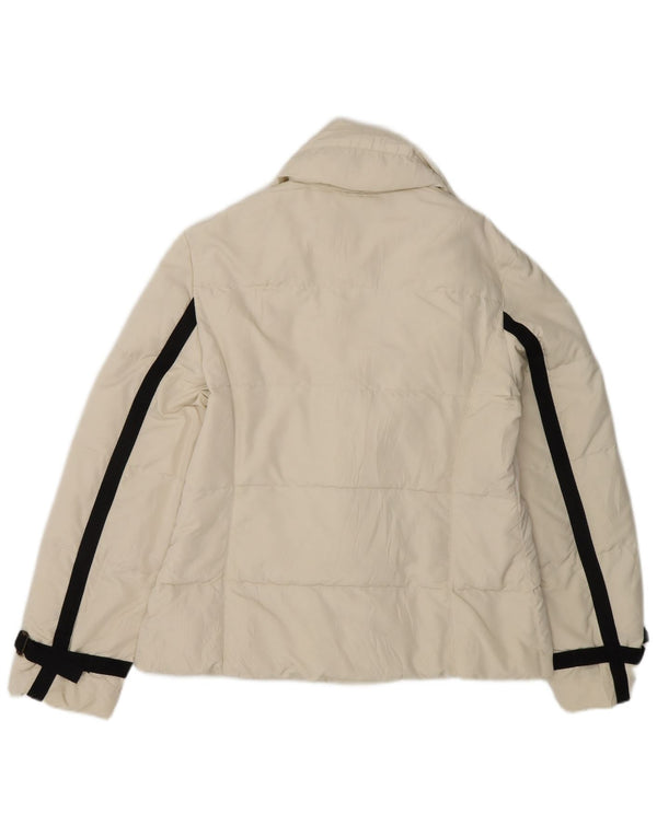 MARELLA Womens Oversized Padded Jacket UK 10 Small  Off White Polyamide