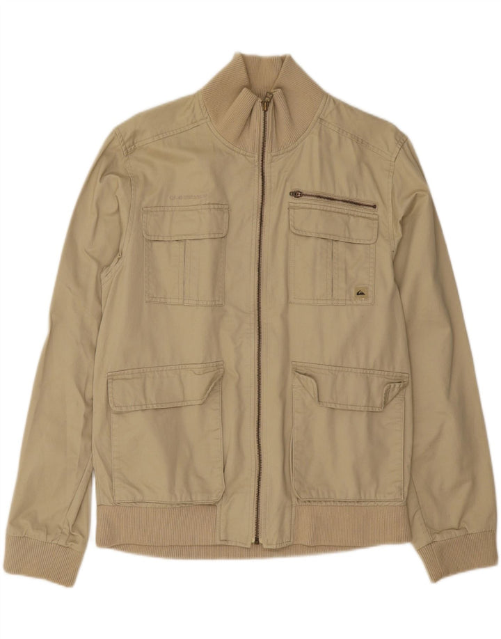 QUIKSILVER Mens Utility Jacket UK 36 Small Beige Cotton Vintage Quiksilver and Second-Hand Quiksilver from Messina Hembry 