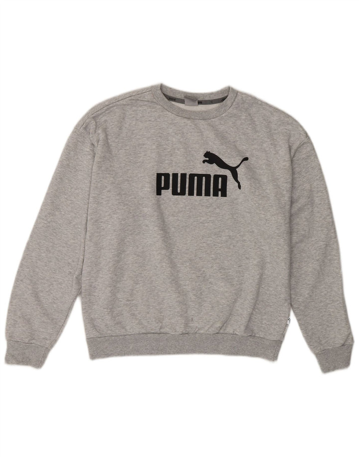 Damski sweter z grafiką PUMA UK 14 Średnioszary, bawełniany nakrapiany