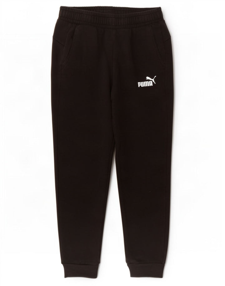 Męskie spodnie dresowe Puma Joggers, średnia czarna bawełna