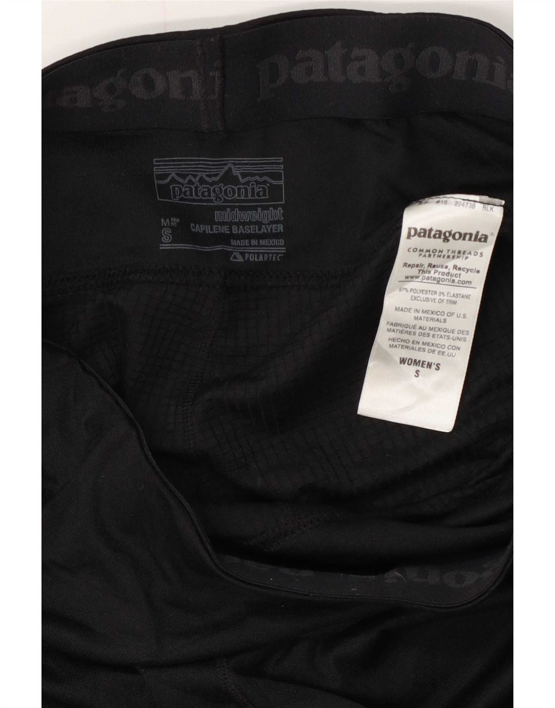 Legginsy damskie Patagonia UK 10, małe, czarne, poliestrowe