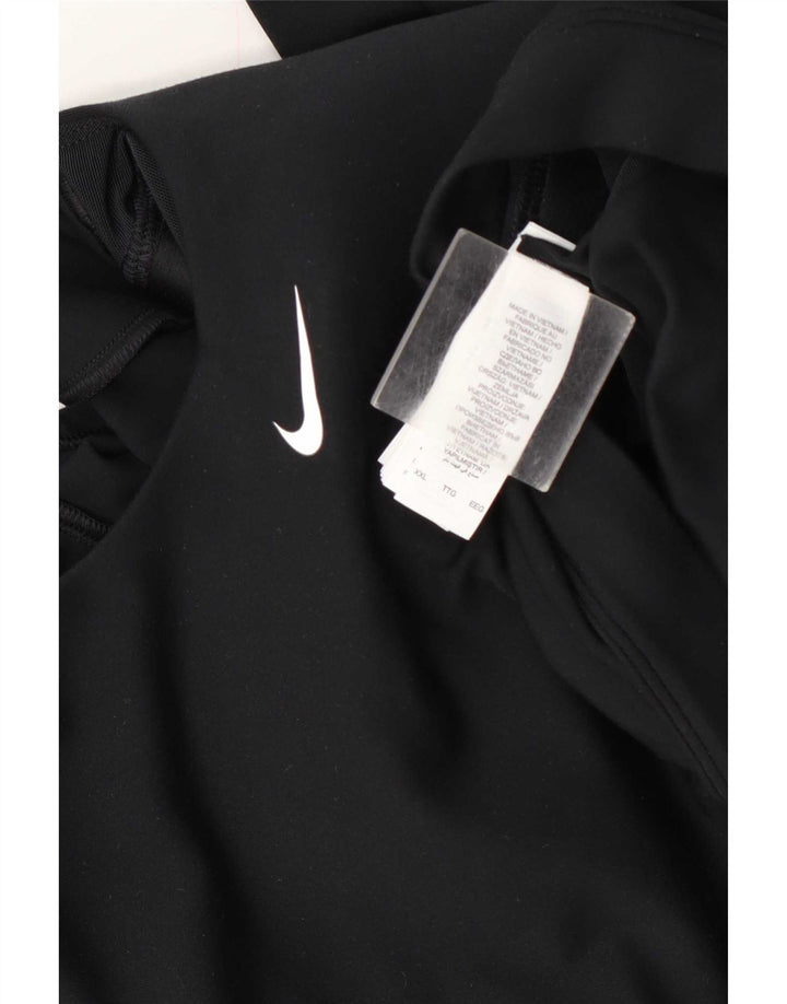 Damski krótki top Nike z długim rękawem, UK 20 2XL, czarny poliester