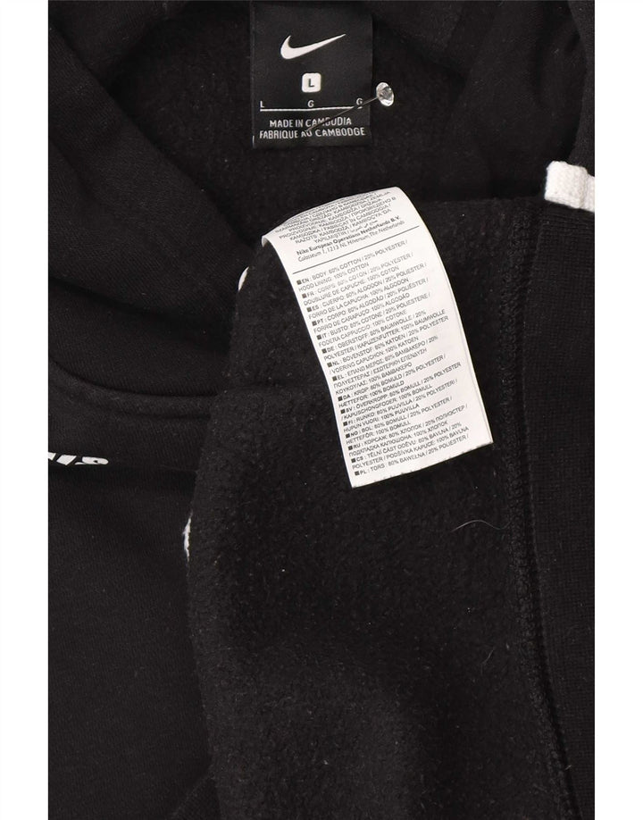 Męski sweter z kapturem Nike z grafiką, duży, czarny, bawełniany