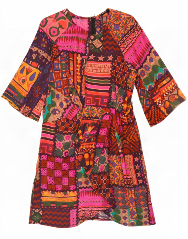 Damska sukienka basic z rękawem 3/4 Desigual EU 44 XL, wielobarwny patchwork
