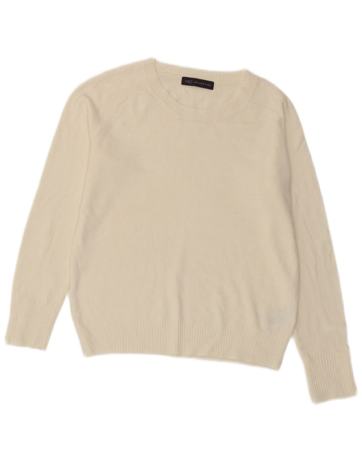 Marks & Spencer Damski sweter z okrągłym dekoltem, UK 10, mały, w kolorze złamanej bieli