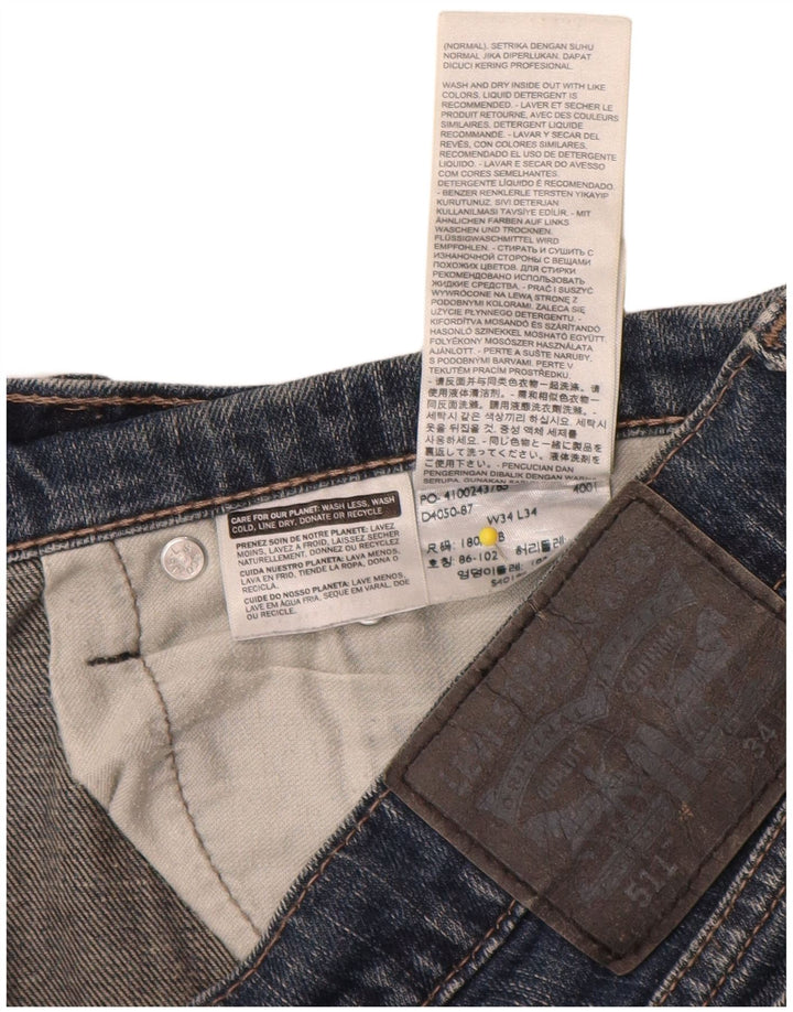 Męskie spodenki jeansowe Levi's 511 W34, duże, granatowe, bawełniane