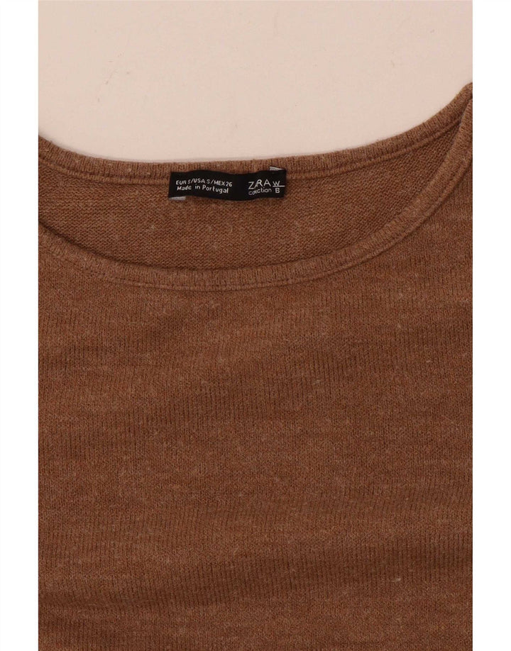 Damski top oversize Zara z rękawem 3/4, UK 10, mały, beżowy