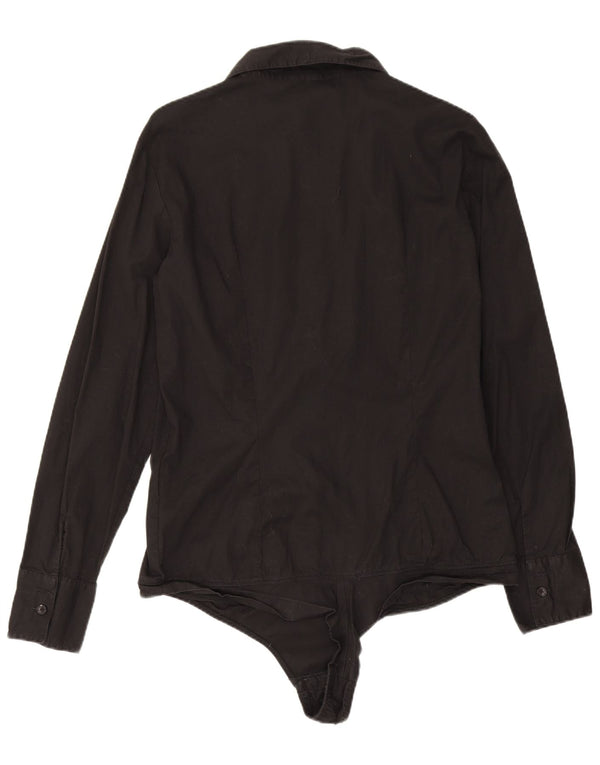 Body koszulowe damskie Benetton UK 14, duże, czarne, bawełniane
