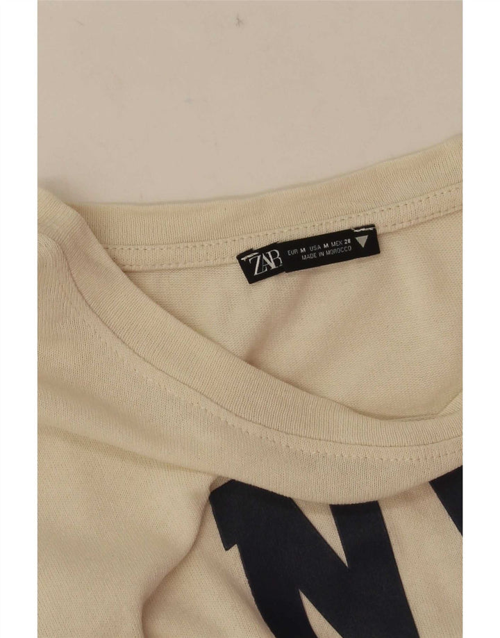 Damska koszulka z grafiką Zara Top UK 12 Medium White