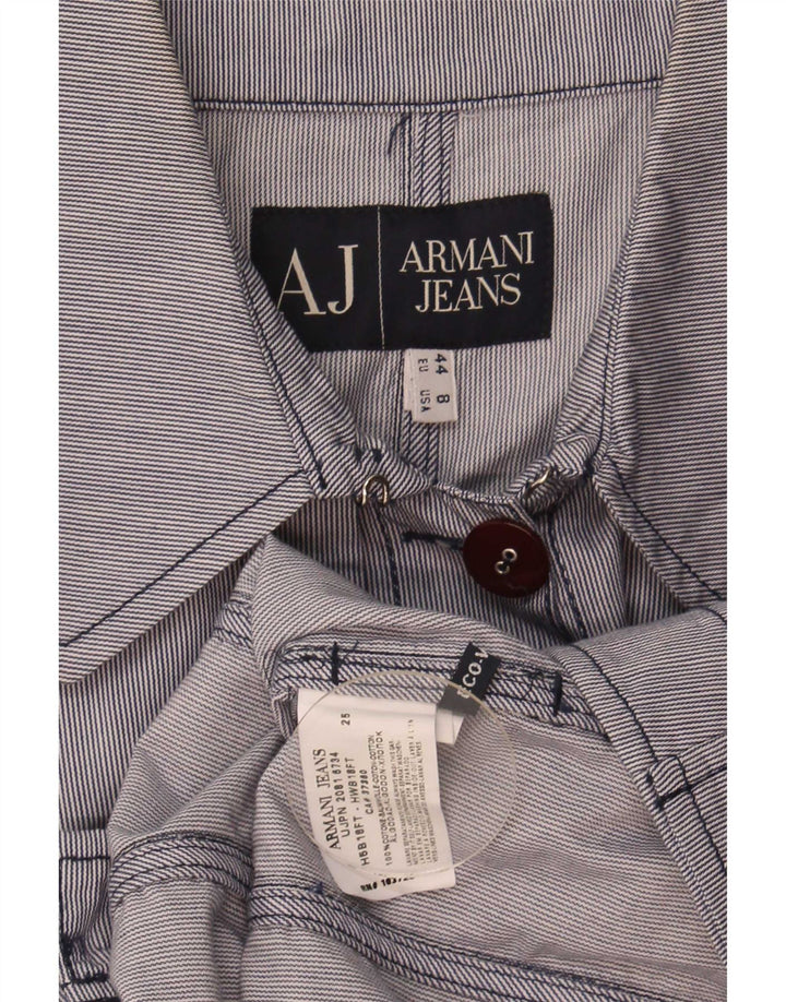 Damska kurtka bomberka Armani Jeans US 8, bawełniana, w kolorze średniego niebieskiego w prążki