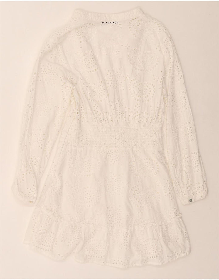 ZARA Womens Long Sleeve A-Line Dress UK 12 Medium White