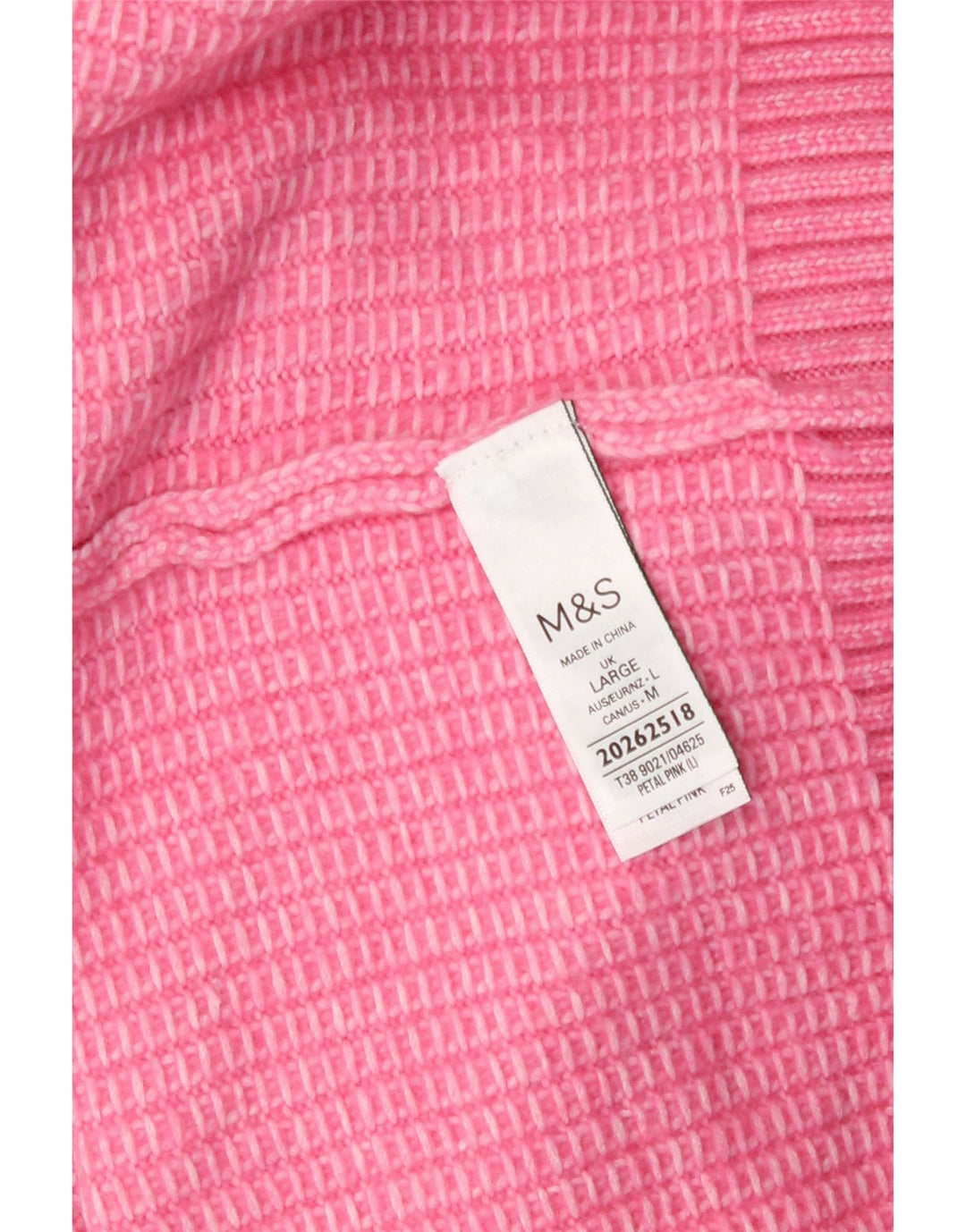Marks & Spencer Damski sweter z golfem UK 16, duży, różowy poliester