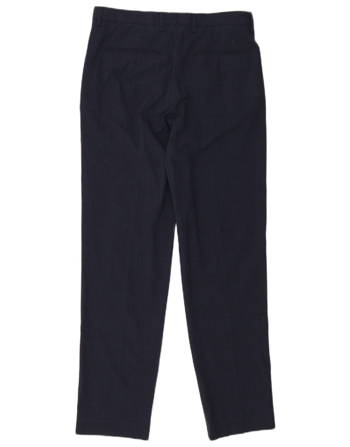 Męskie spodnie chino Zara EU 38 Small W30 L29 Granatowa, poliester w kratę