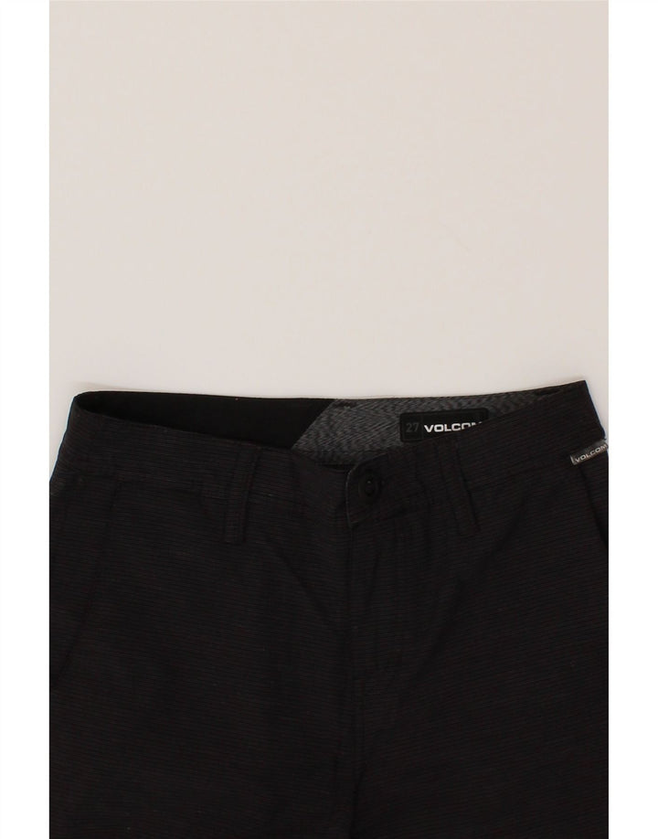 VOLCOM Womens Chino Shorts W27 Small Black Striped Vintage Volcom and Second-Hand Volcom from Messina Hembry 