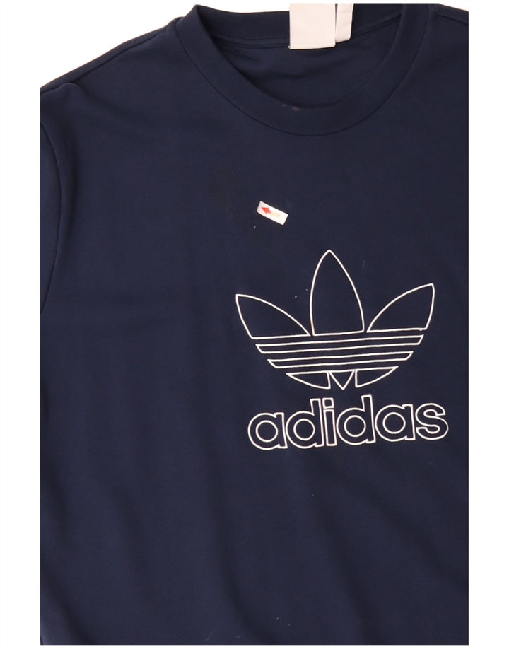 Męska bluza z grafiką ADIDAS XL, granatowa, bawełniana